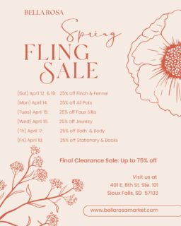 Save the dates! Spring Fling Sale April 12-19