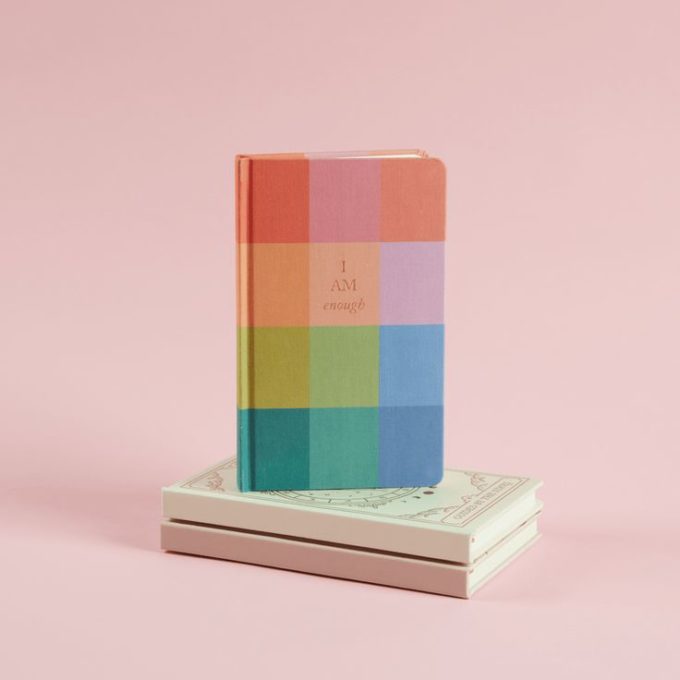 Cloth covered Journal - Rainbow Check